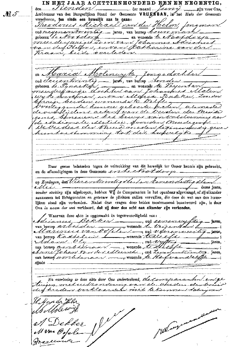 18910610 huw akte 5 Theodorus M vd Helm - Maria Molenwijk